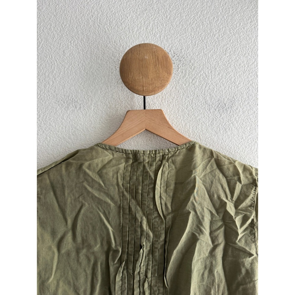 CP Shades Green Pintuck Pleated Button Down Tunic Dress Small - Picture 4 of 7